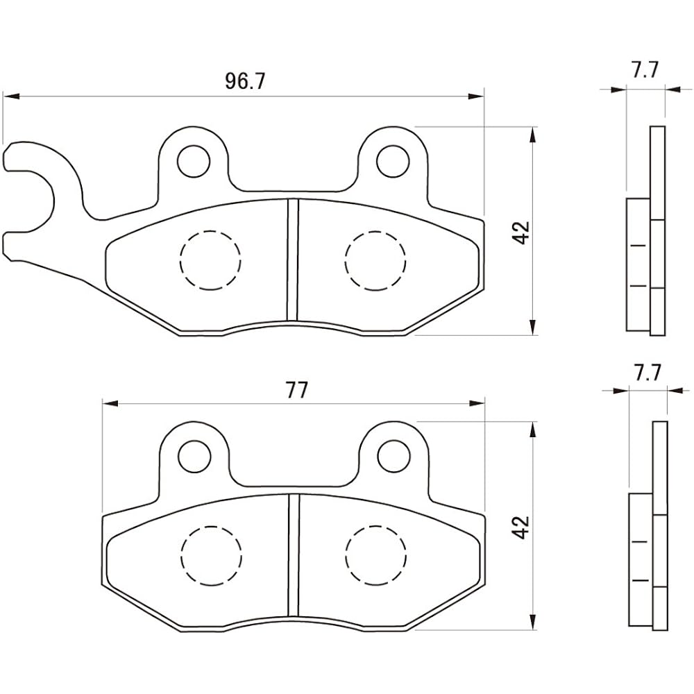 Daytona Motorcycle Brake Pad Red Pad (Semi Metal Pad) TT250R (93-99) DT230 Lanza (97-99) KLX230 (20-21) D-Tracker 125 (10-15) etc. Front 79829 Thread No.: 45