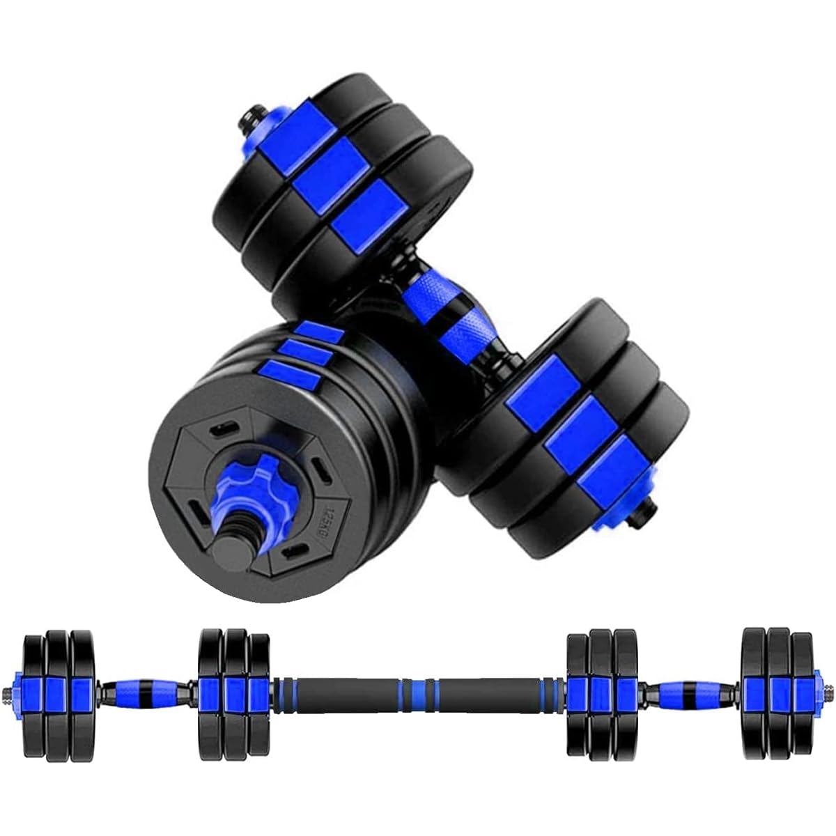 MOJEER Dumbbell Variable 3in1] 10kg 20kg 30kg 40kg Set of 2 Dumbbells that can also be used as barbells Odorless material Silent 008