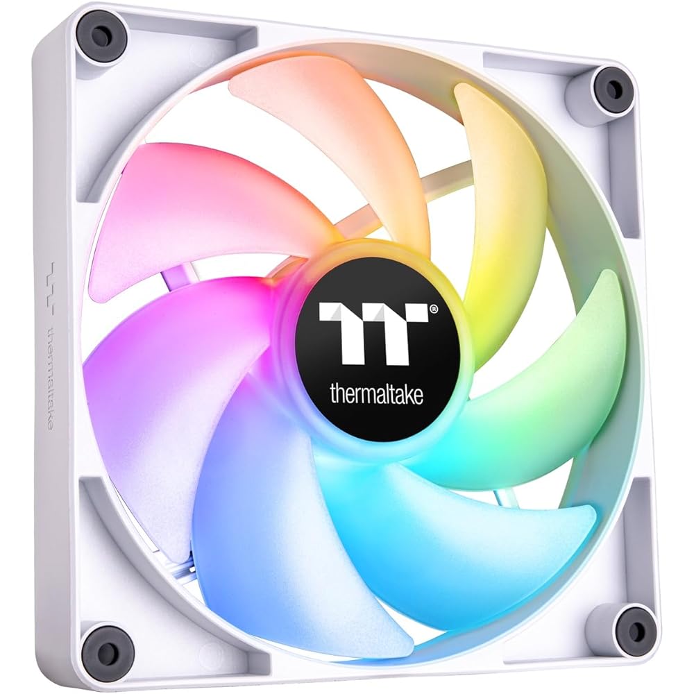 Thermaltake CT120 ARGB Sync PC Cooling Fan White (2 Fan Pack) ARGB Compatible 120mm PC Case Fan White CL-F153-PL12SW-A FN2001