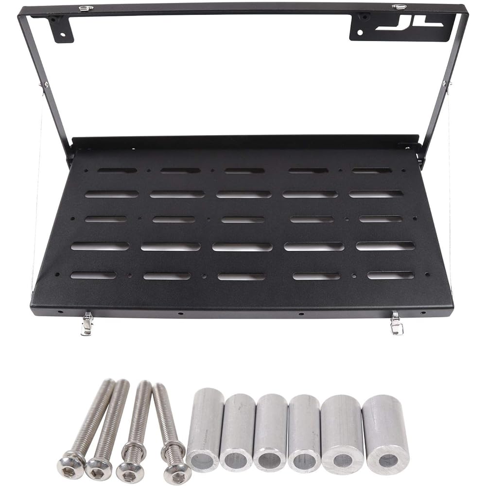 JECAR Tail Gate Table Rear Folding Cargo Shelf Aluminum Alloy Storage Shelf 2018-2022 Greangler JL JLU Black