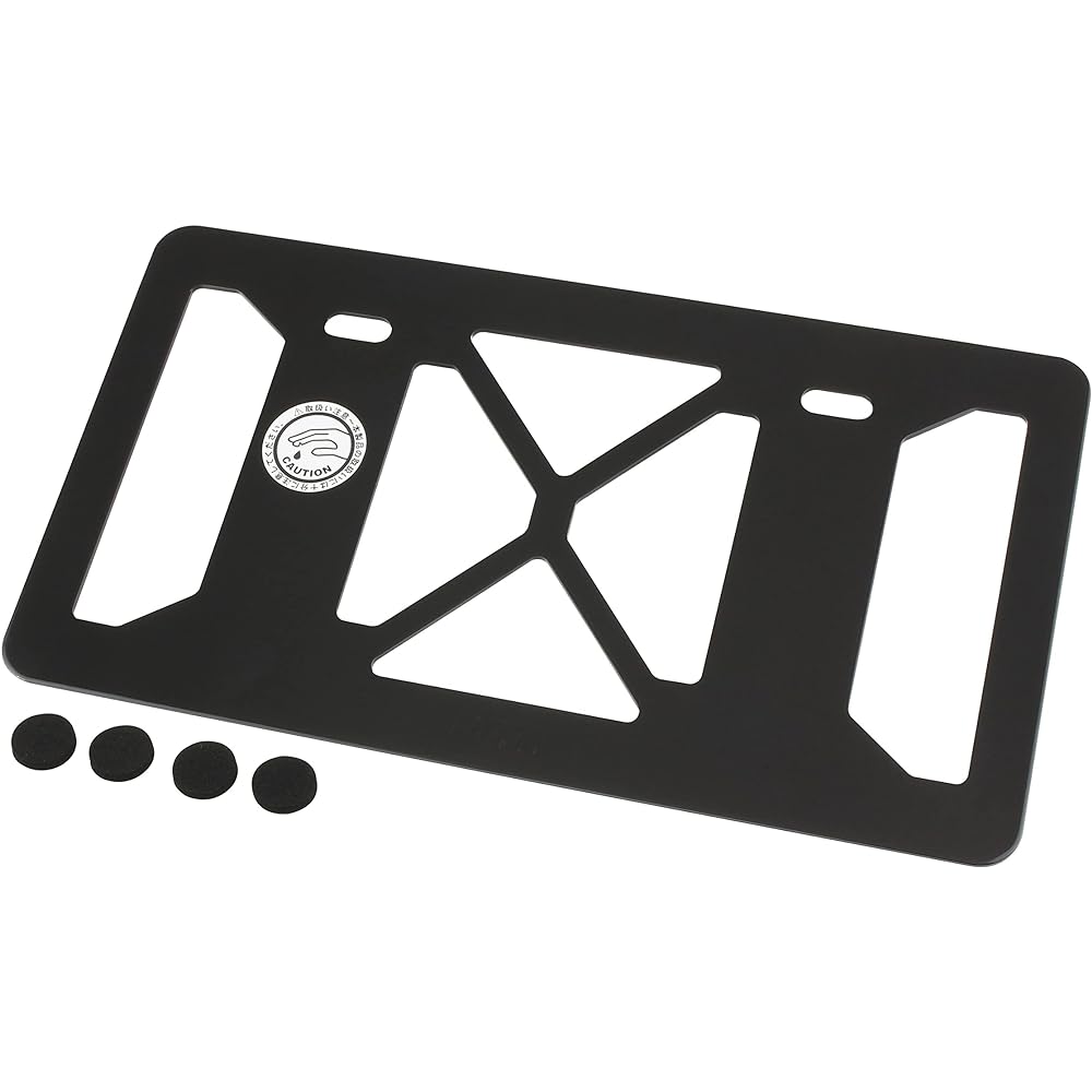 POSH Motorcycle Aluminum License Back Plate L Size Pole Type for 126cc and above Black 500391-06-10
