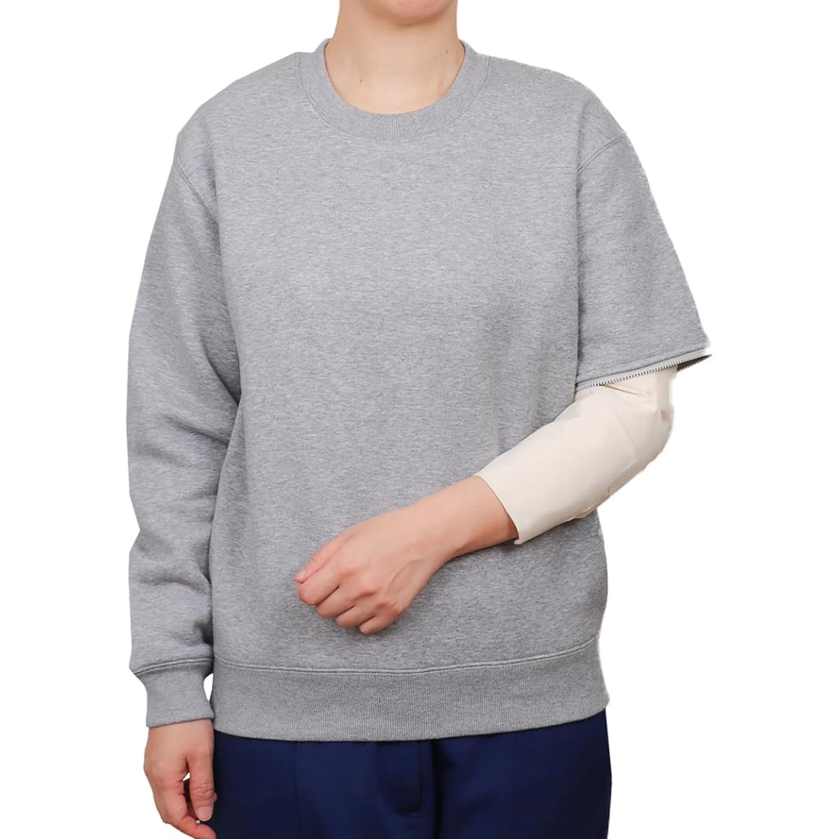 [KIRARERU] Warm sweatshirt [for fractures on the left side] (unisex) Clothes specifically for fractures Clothes for when you break your arm Clothes for when you fracture your shoulder Clothes for when you fracture your collarbone