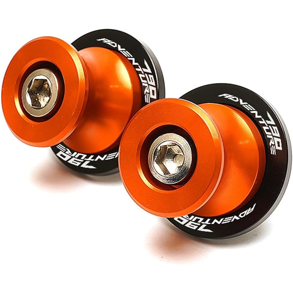 Uminino Motorcycle Accessories CNC Aluminum Swing Arm Spool Slider Stand Screw Swing Arm Slider Fits for 790 Adventure/R ADV 2019 2020. Swing Arm Slider Spool (Size : S Orange)