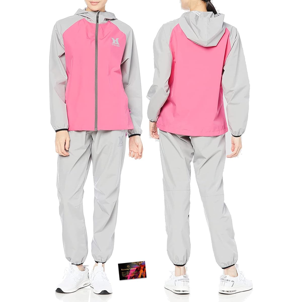 Sauna suit for women and men, top and bottom set, washable, running wear, muscle training, jogging, diet wear, training wear, unisex
