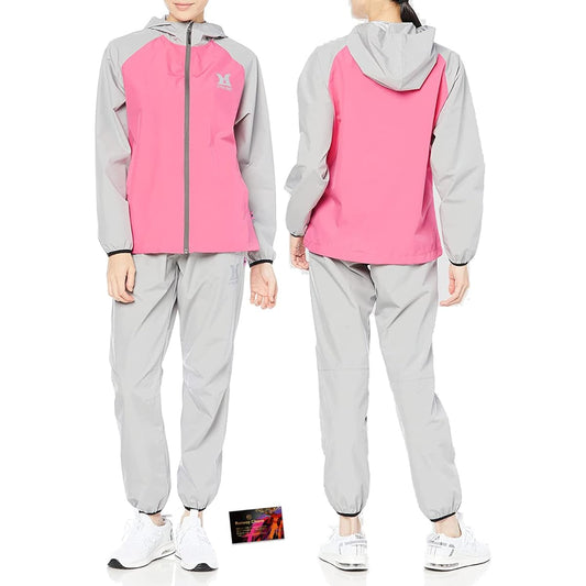 Sauna suit for women and men, top and bottom set, washable, running wear, muscle training, jogging, diet wear, training wear, unisex