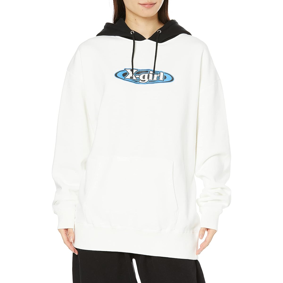 [X-Girl] Hooded Sweatshirt FOAM PRINT OVAL LOGO SWEAT HOODIE Women's