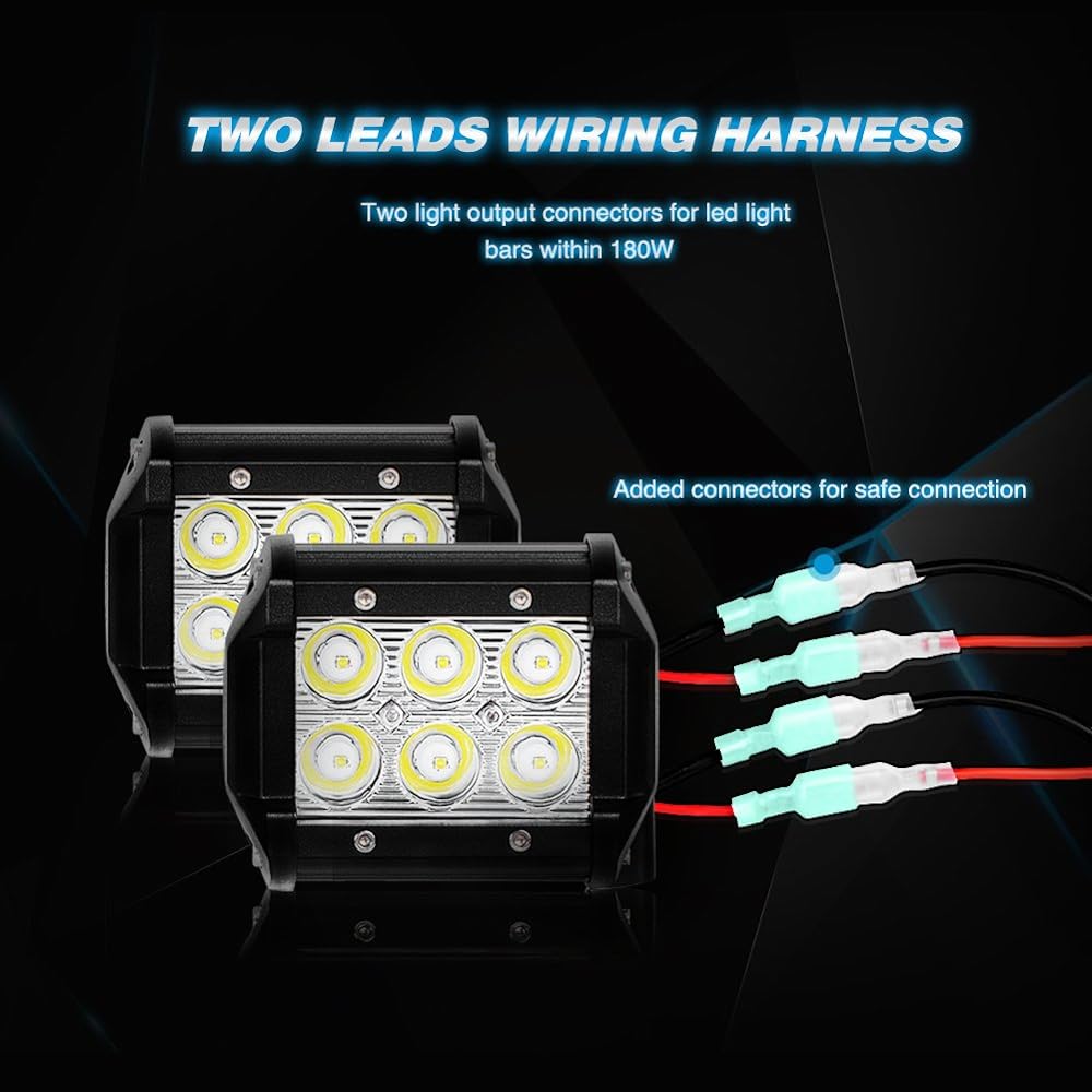 NILIGHT -10013W NI -WA 07 LED Light Bar Wiring Harness Kit SASQUATCH LIGHTS 12V 5 pin locker switch on off