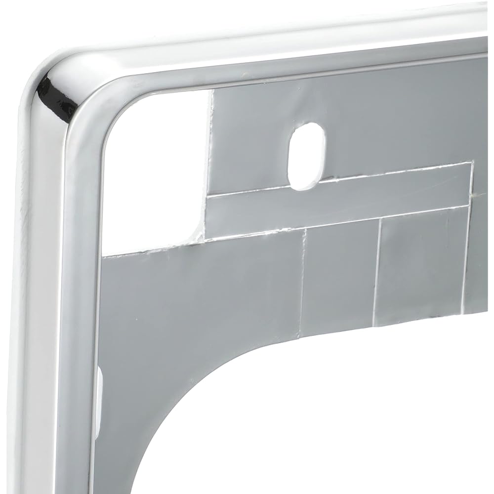 Emerson EM-216 Dress-up Number Frame, Chrome Plated, Set of 2 Front and Rear, Pre-attached Type, Compliant with Vehicle Inspection & Number Frame Standards Act, Suitable for Regular Cars and Light Vehicles, Includes Anti-Vibration Pad