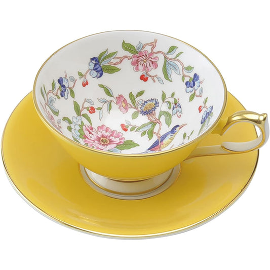 Aynsley Pen Block Tea Cup & Saucer Athens Approx. 200ml Yellow 290100708C