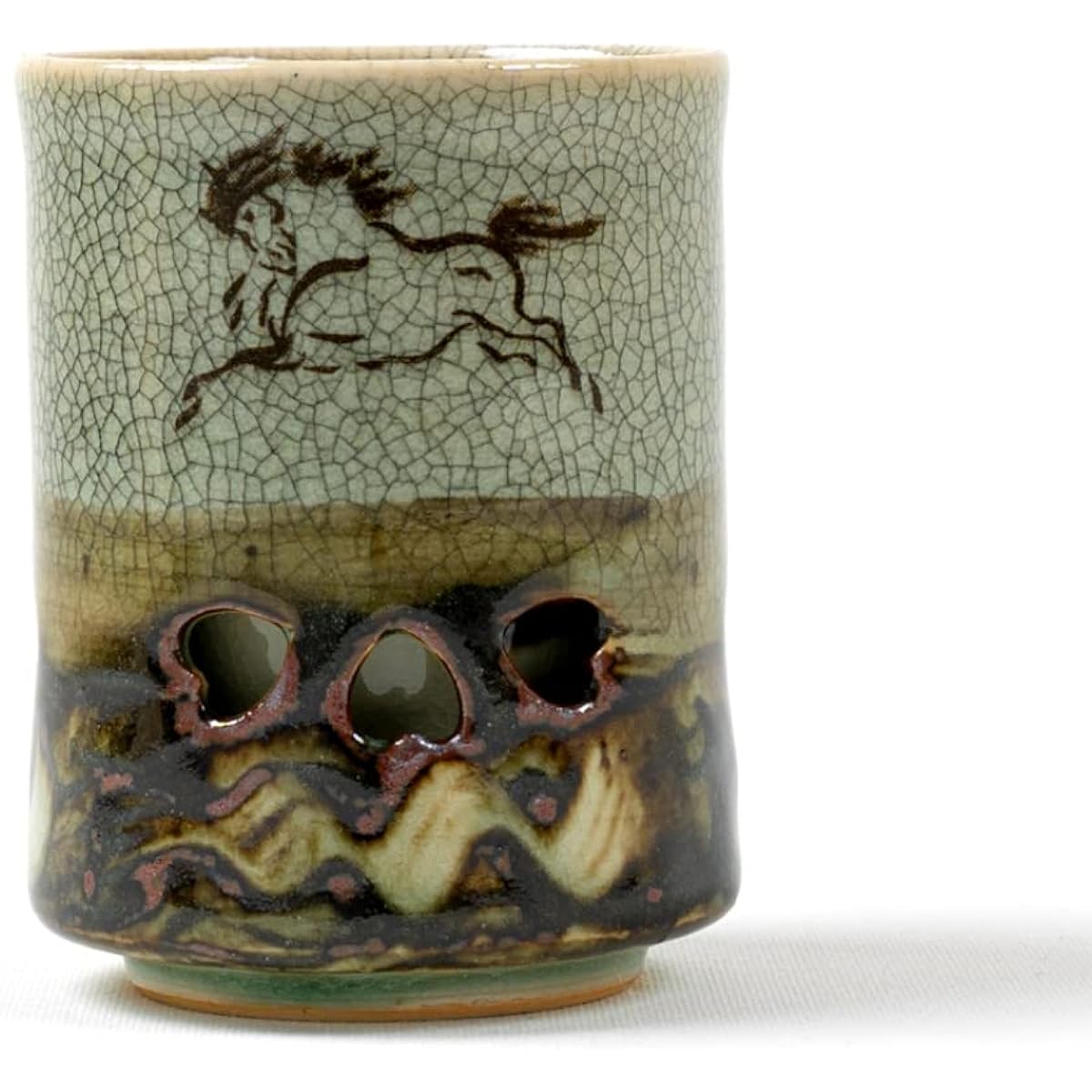 Ohori Soma Ware Matsunaga Kiln Double Tea Cup (2.2 inches) Sixtieth Birthday Gift Present Tea Cup Stylish Double Heat Retention