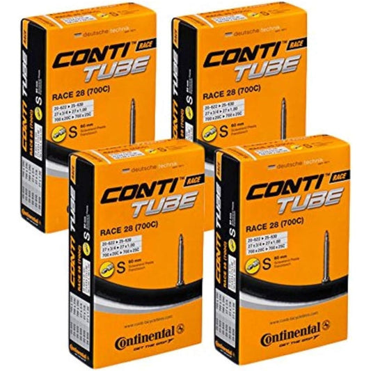 Continental Bike Inner Tube Race 28 S60 700C 20-25 Presta Valve 60mm (Set of 4)