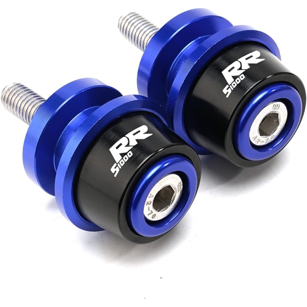 Swing Arm Spool Slider Stand For B-M-W S1000RR HP4 S1000RR S 1000 RR 2014-2020 8MM Motorcycle CNC Aluminum Swing Arm Spool Slider Stand Screw (Color : Blue)