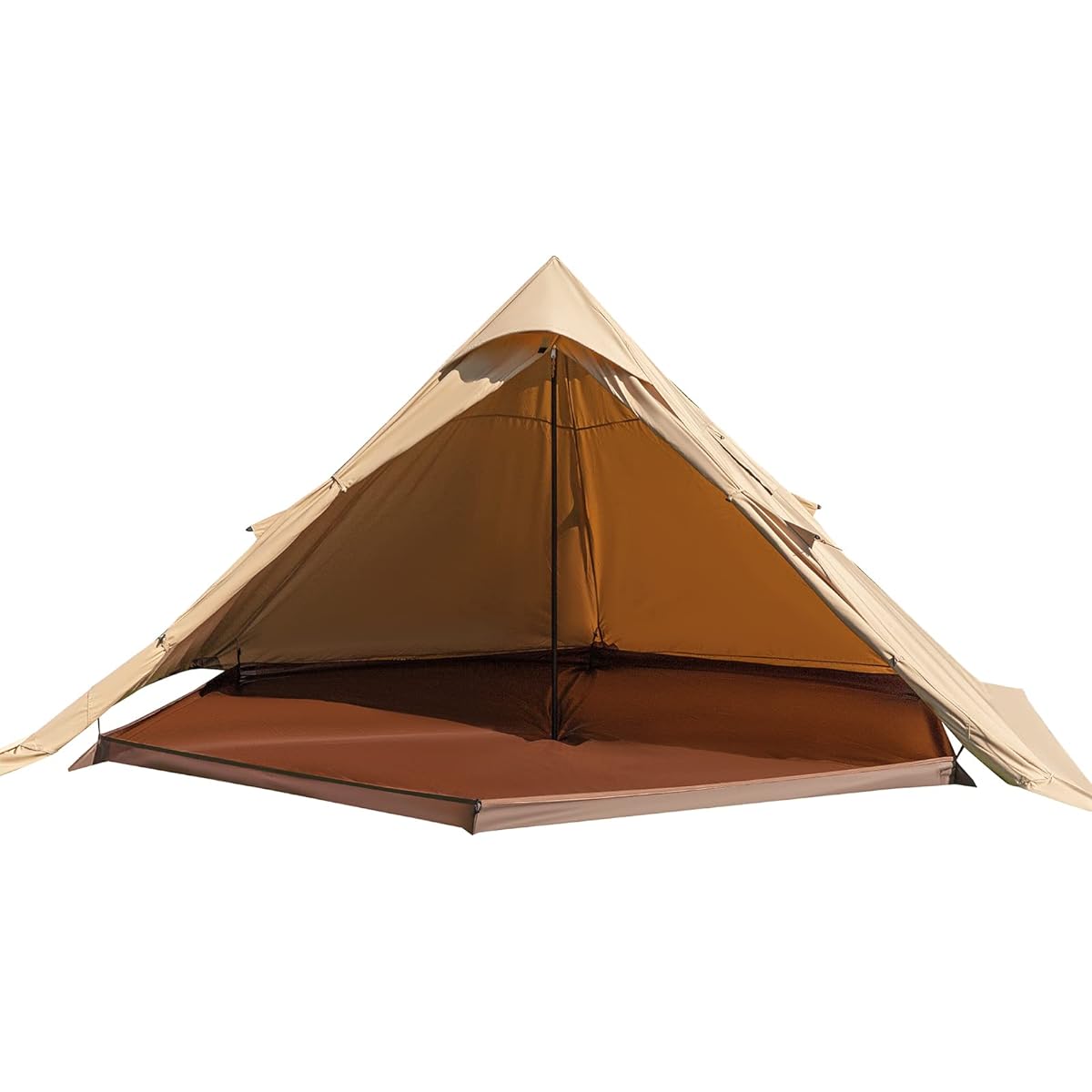 KingCamp One Pole Tent, TC Tent, Polycotton, Easy Setup, For Winter, Flame Retardant, Light Blocking, With Chimney Hole, Double Layer Structure, Ventilation, Water Resistant, Solo Tent, For 1-2 People, One Pole Tent, TC One Tigris Tent, Outdoor/Camping T