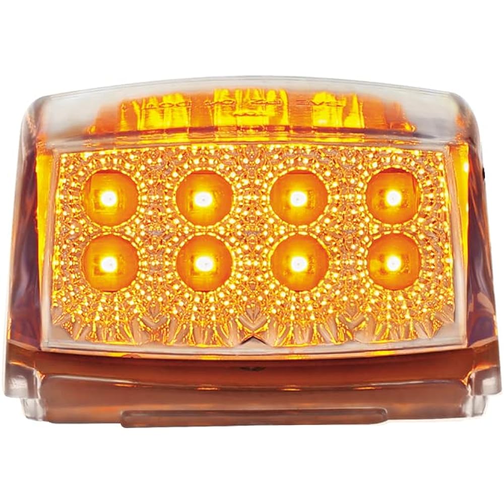 UNITED PACIFIC 17 LED Reflector Square Cabrite -Amber LED/Clear Lens