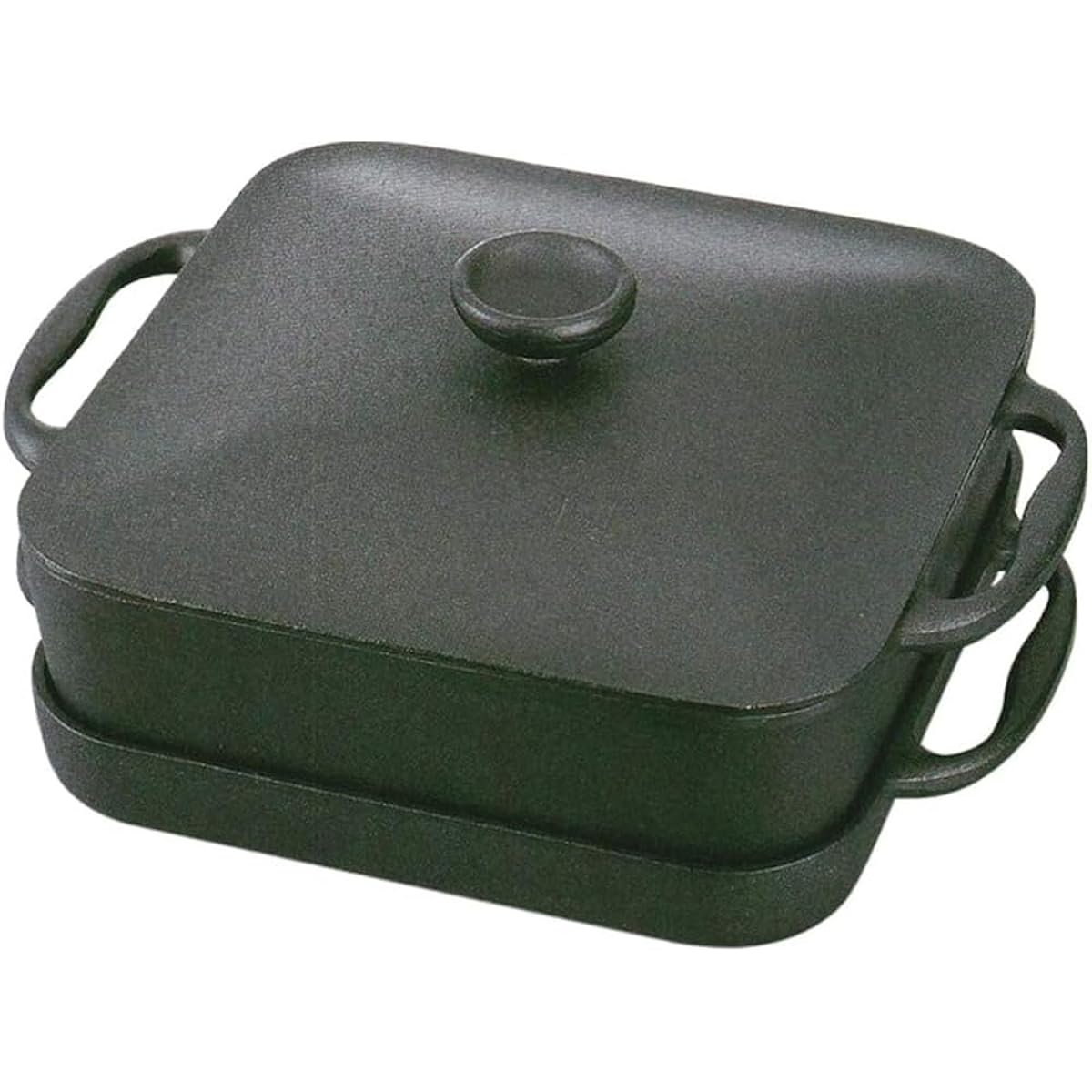 Iwachu Square Pan Black Body Size (cm): 30.5 x 24.5 x (H) 3.5 (Shallow) / (H) 8.5 (Deep) Compatible with IH 21700 Two-handed Pot Nanbu Tekki