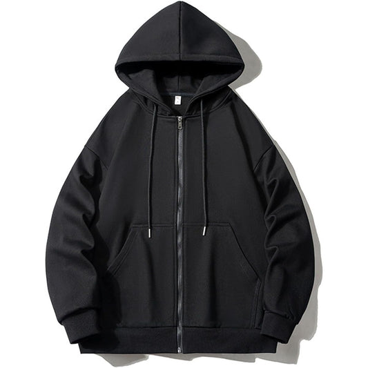 [Hainerdan] Women's Parka, Zip Up Parka, Zip Parka, Outerwear, Sweatshirt, Top, Long Sleeve, Hooded, Loose, Loose Fit, Plain, Warm, Cold Protection, School, Casual, Women's, Spring, Autumn, Winter