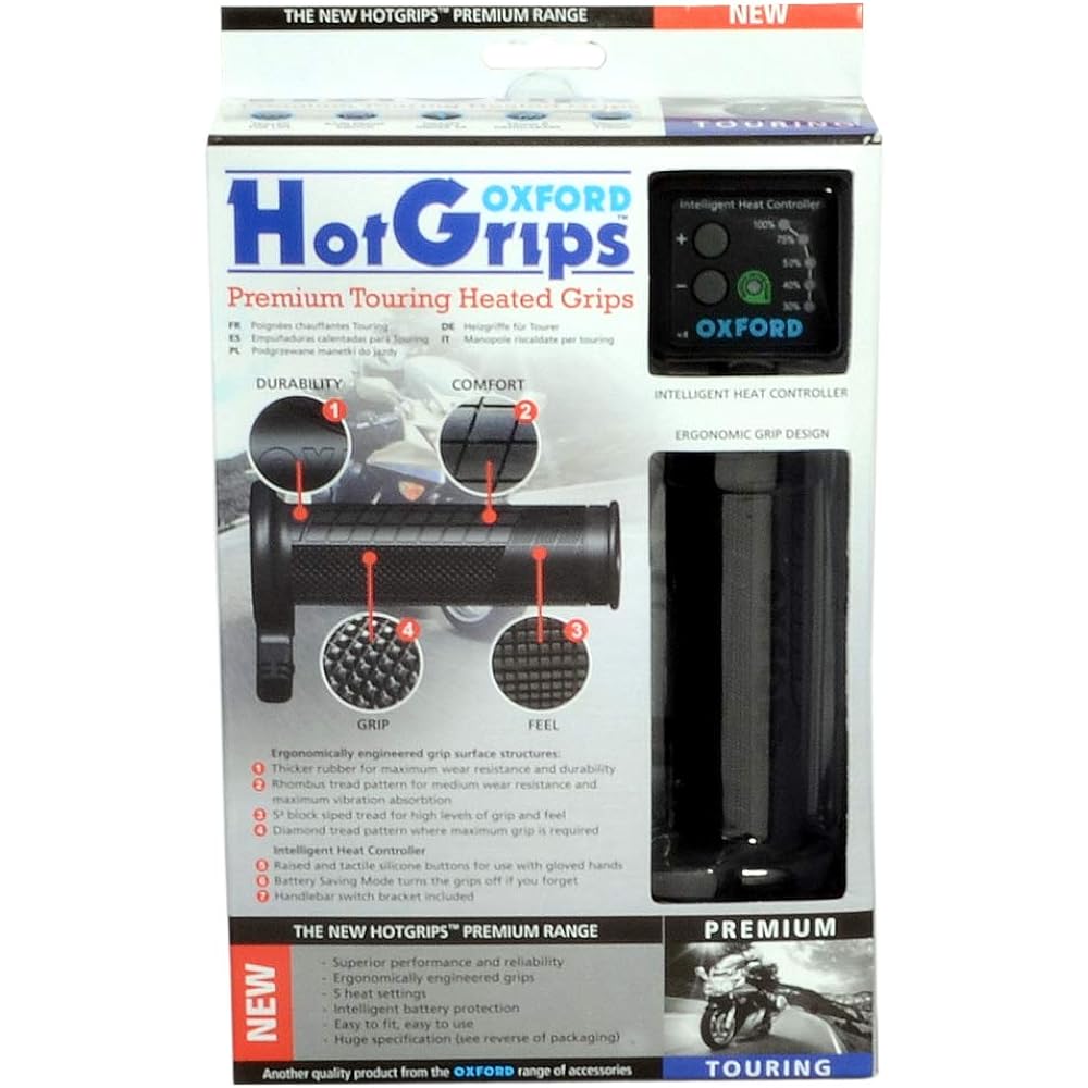 OXFORD OF691 Motorcycle Hot Grip Breakaway Switch Bar End Through Premium Touring