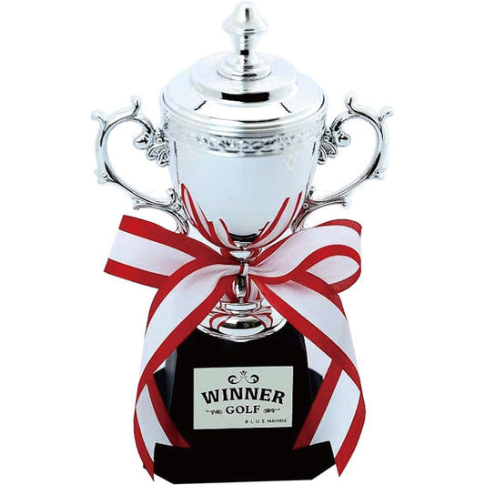 Lettered Golf Cup CP143C Height 21.5cm Comes with 2 handwritten pennant ribbons Tournament Winner Competition Souvenir Trophy