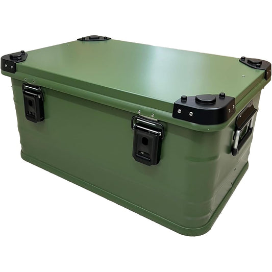 Aluminum Container Container Box Camping Box Outdoor Storage Box 50Ⅼ 58×38×28cm (Olive)