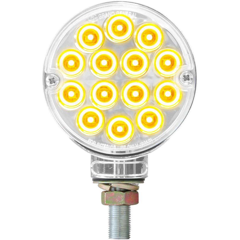 GG GRAND GENERAL 75193 Amber/Amber 3 inch Pearl Double -sided 14 LED Light Clear Lens
