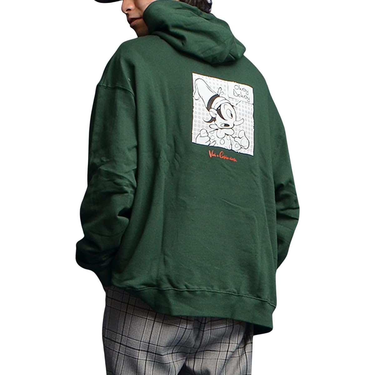 [Rubik] Big Silhouette Print Hoodie Men's Hoodie Oversized Loose Big Hoodie Print