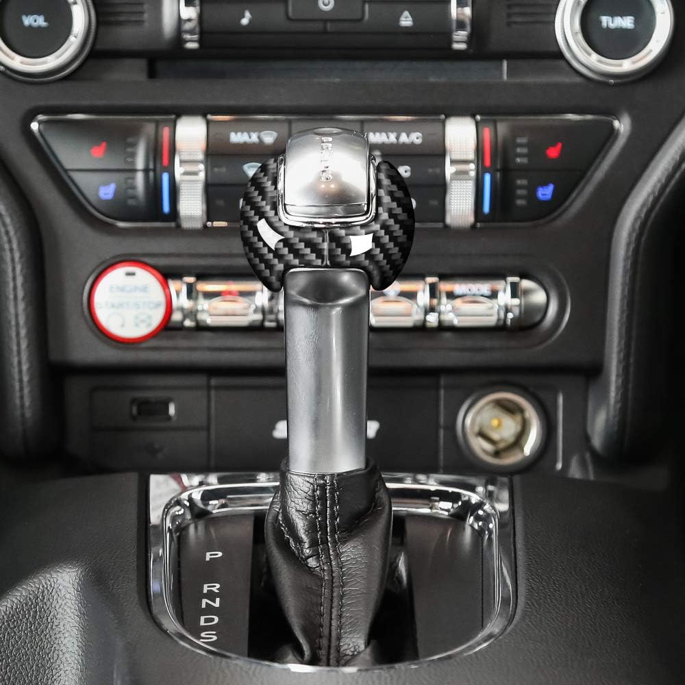 AIRSPEED Interior Gear Shift Nob Cover Sticker Ford Mustang Accessories 2015-2019 Carbon Fiber