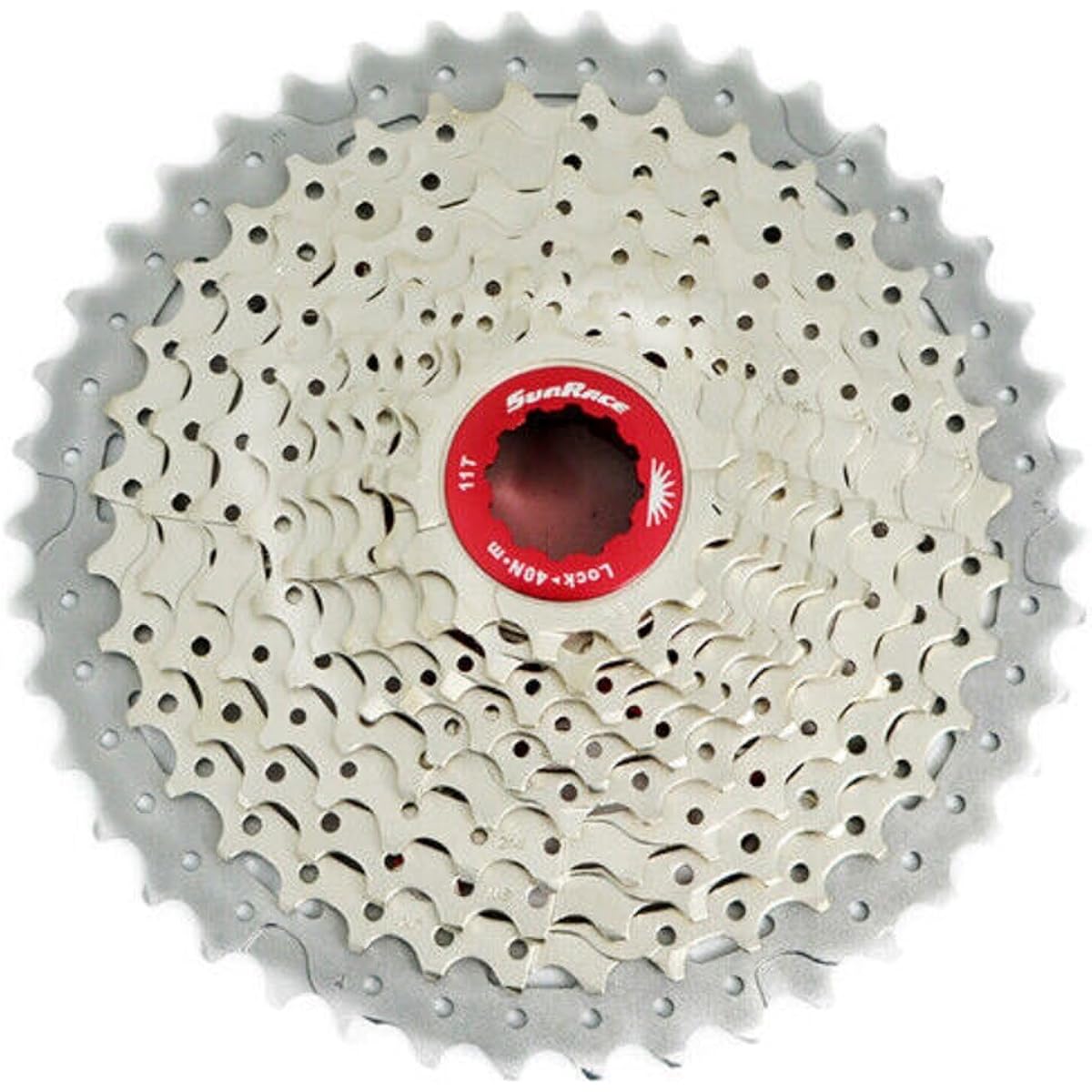SunRace CSMX8 Wide Ratio Cassette 11-42T, 11 Speed, Silver, XTE1386