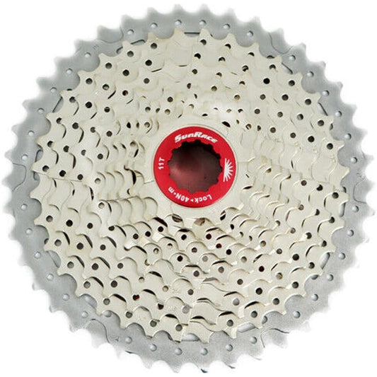 SunRace CSMX8 Wide Ratio Cassette 11-42T, 11 Speed, Silver, XTE1386