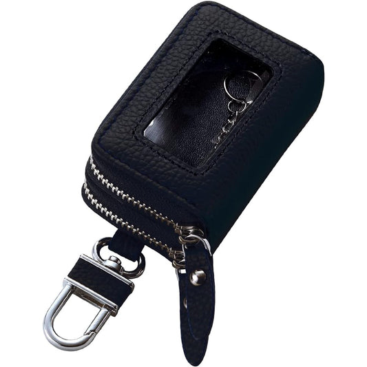 [AWESOME] Smart key case double zipper type with clear window black ASK-CMW002