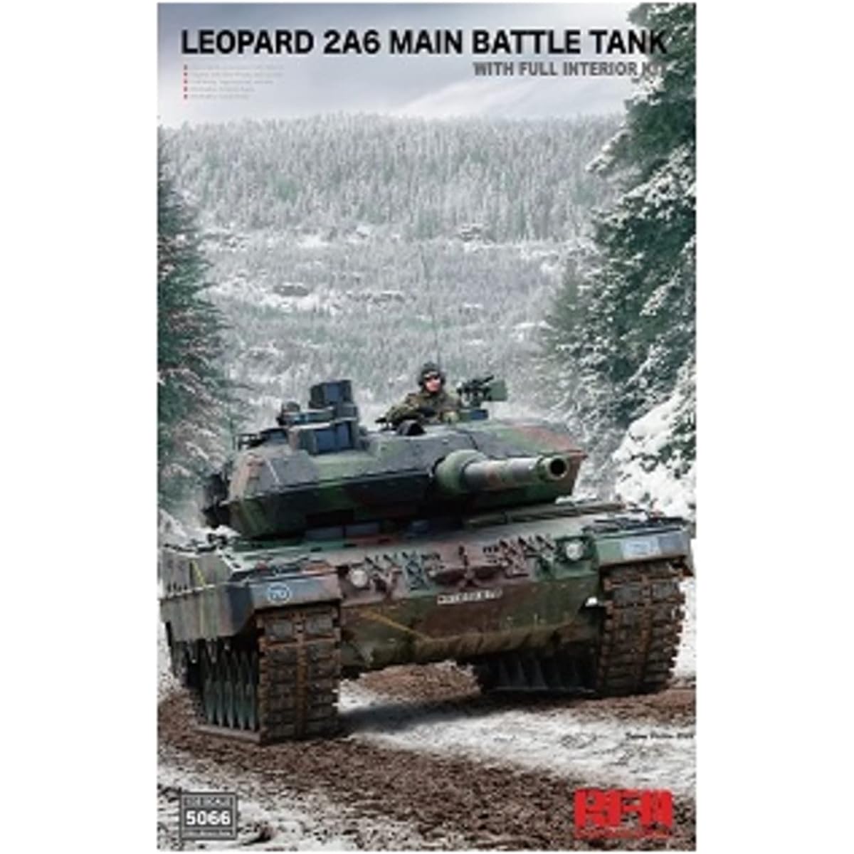 Ryfield Model 1/35 German Army Leopard 2A6 Full Interior Plastic Model RFM5066 Molding Color