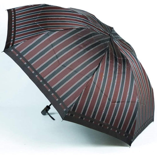 Luxury Koshu-ori Men's Folding Umbrella "Tie" Striped ✕ Plain WINE Red Makita Shoten, a long-established Koshu-ori umbrella manufacturer with a history of over 140 years since the Edo period, Men's Luxury Umbrella