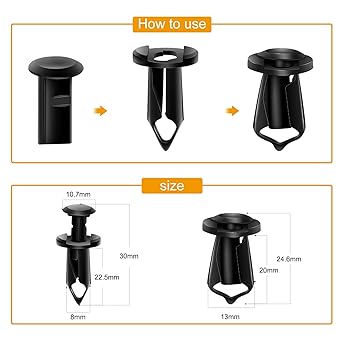 GOOACC Engine Under Cover Splash Shield Guard Guard Body Bolt Bumper Fender Liner Push Retainer Fastener Rivet Rivet Clip