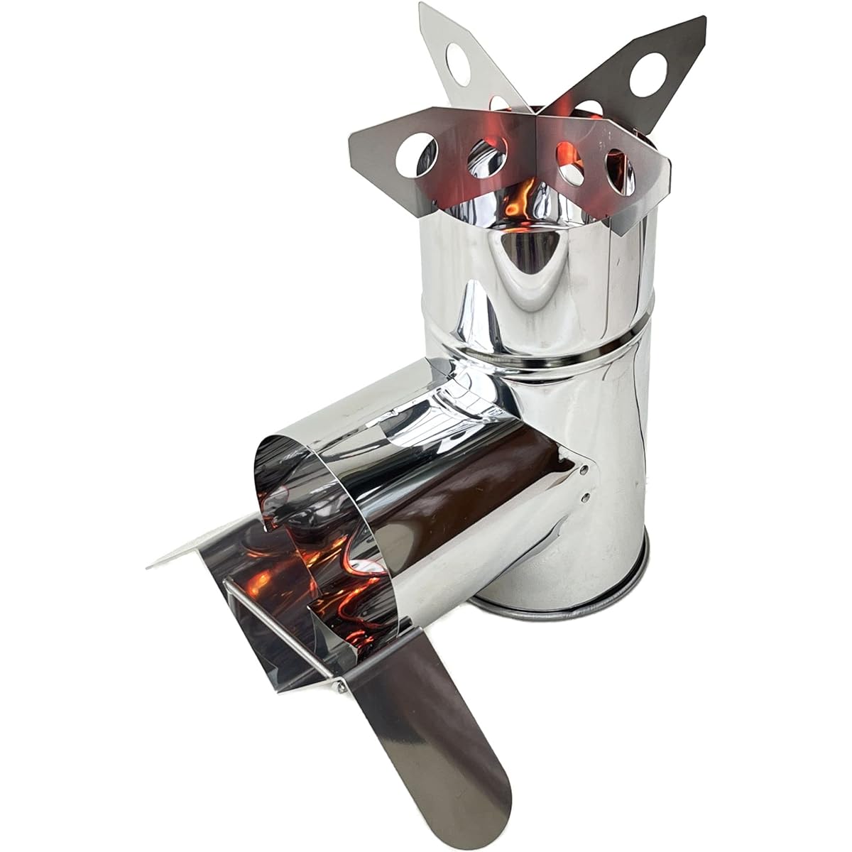 This is fine Rocket stove homemade parts | φ106 chimney W foot & trivet (only 2 parts)