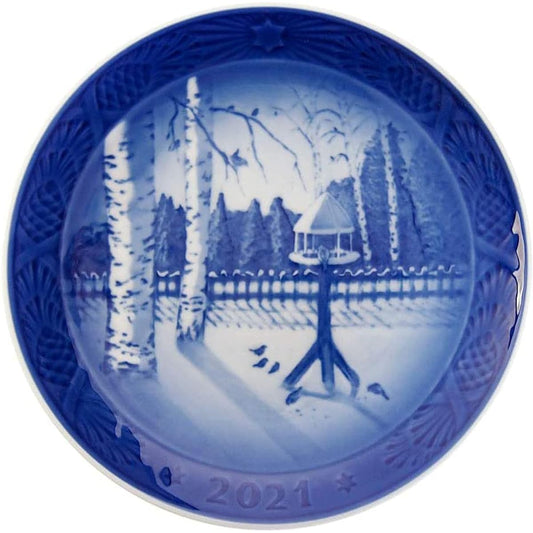 Royal Copenhagen Year Plate Christmas Plate 2021 1057622 Blue White [Parallel Import]