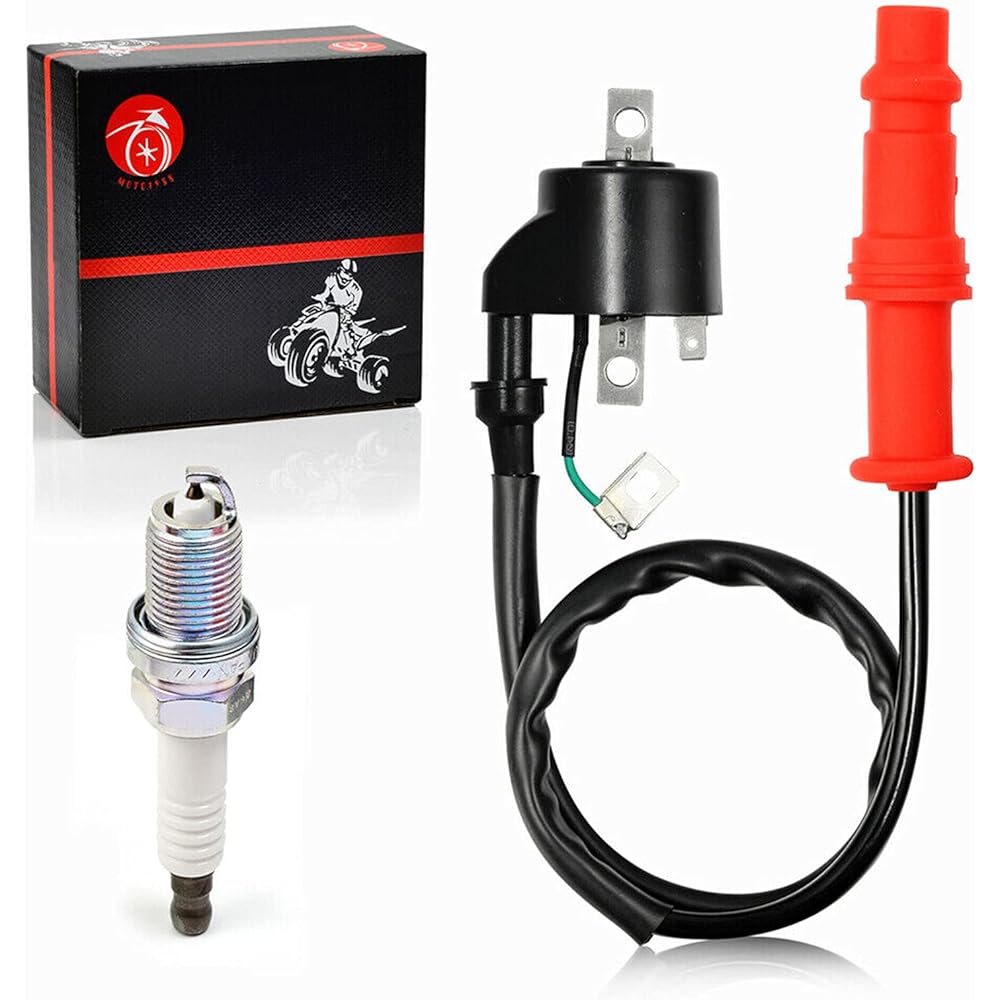 MOTO1988 Ignition Coil and Spark Plug Compatible with Polaris Sportsman 500 1996-2002 Magnum 425 500 Xpedition 425 OEM 3085228 3085227