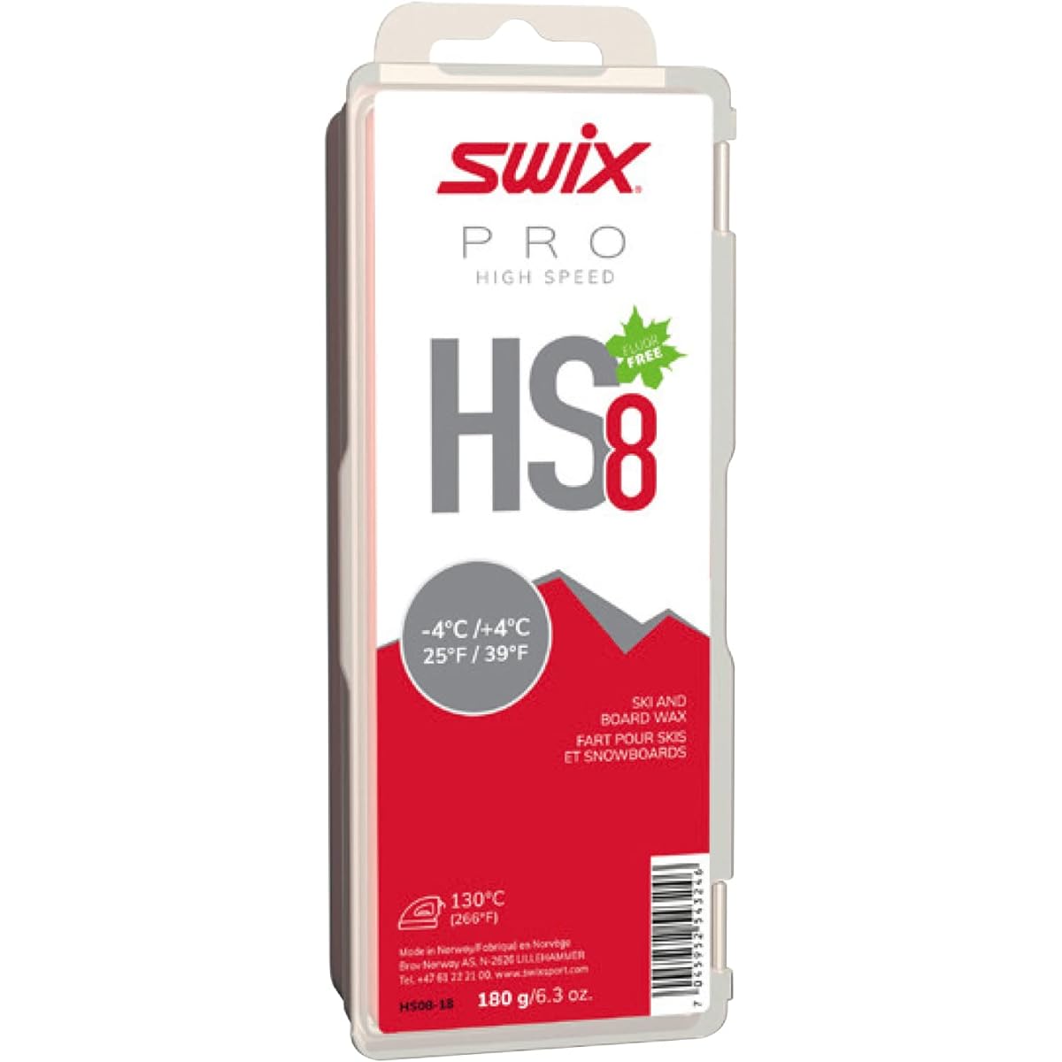 SWIX Racing Wax Training Wax PRO High Speed HS Snowboard Skiing Winter Sports Maintenance Winter Alpine Snow Mountain