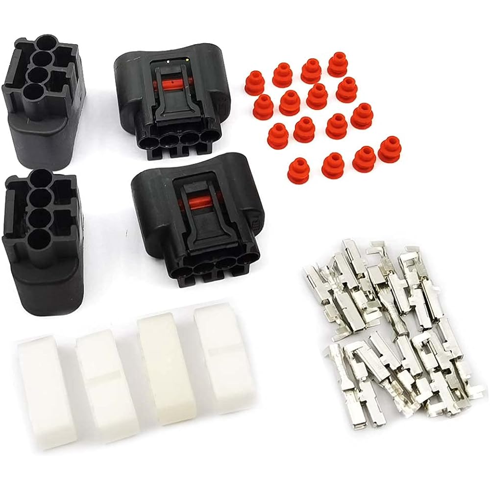 Fainwan Ignition Coil 4 Pin Plug Conector Denso Conector Denso Waterproof Black Socket 8 #90980-11885/7283-7449 To-YOTA LE-XUS CAMRY YARIS compatible