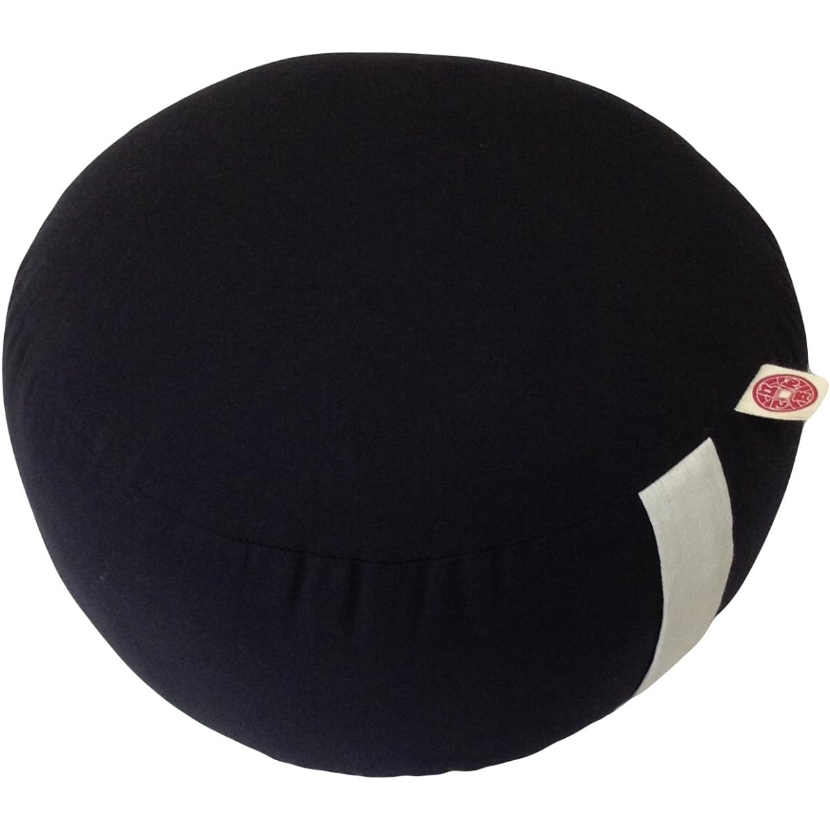 [Edoten] Zafu Zafu cushion for zazen and yoga, with discharge dyed pattern, high quality zafu made from dungaree fabric, with sticky hands, no tucks, plain black, canvas handles