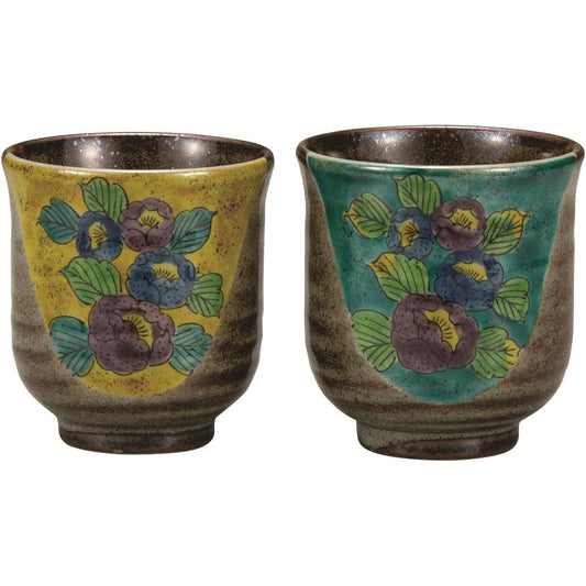 Kutani ware Iwataya Kutani ware group Yuzan tea flower K7-686