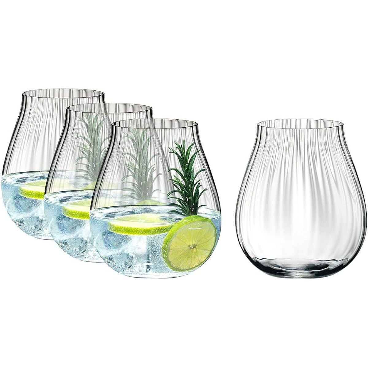 [Genuine] RIEDEL Glass Set of 4 Tumbler Collection Optical Au Gin Set 762ml 5515/67