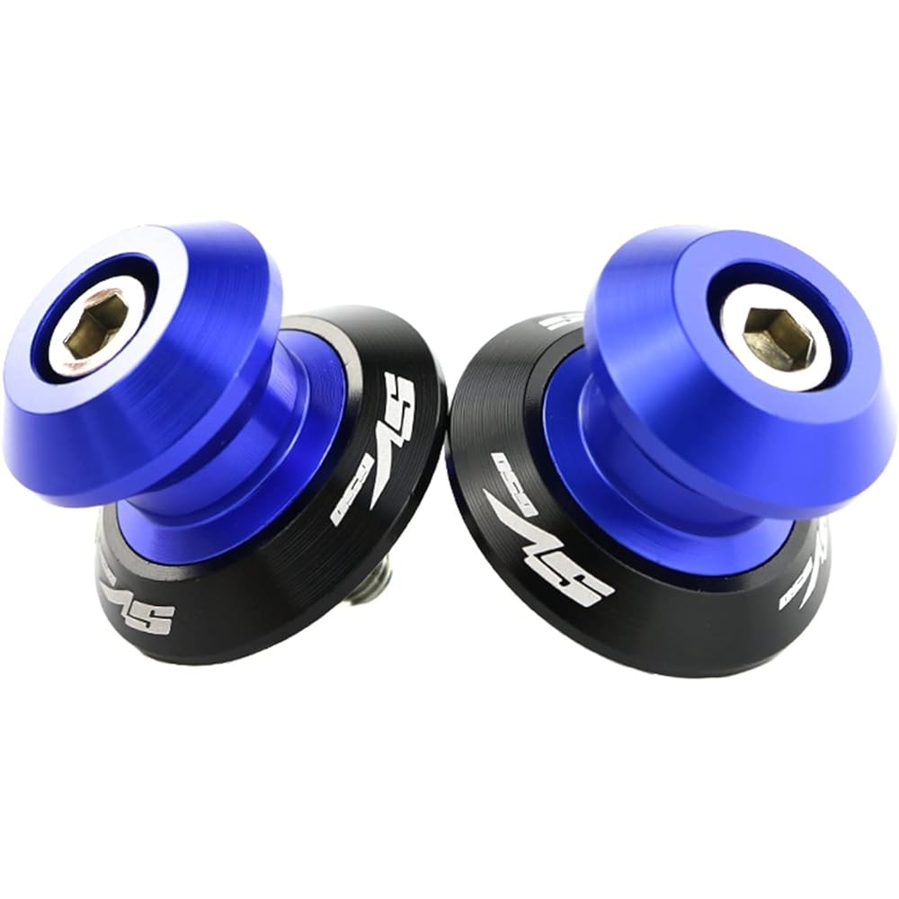 Stand Screw Slider Suitable for Suzuki SV650/S 1999 2000-2007 2008-2011 2012 2016 2017 2018 2019 CNC Alloy Swing Arm Slider Spool Holder Spool (Color: Blue)