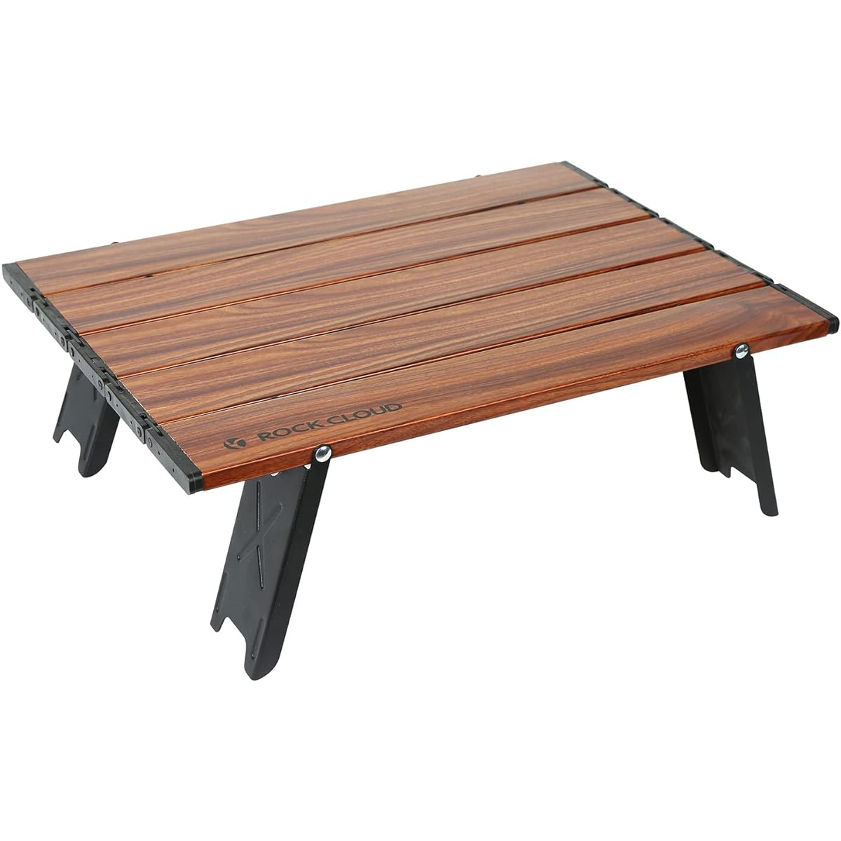 Rock Cloud Outdoor Table Camping Mini Low Table Aluminum Foldable Ultra Light Compact BBQ Climbing Touring Storage Bag Included (Small, Natural Brown)