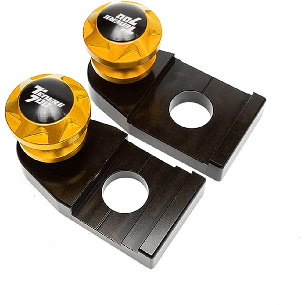 Motorcycle Swing Arm Spool Slider YA-MA-HA TENERE 700 XTZ700 2019 2020 2021 Chain Adjustment Block Frame Swing Arm Spool Slider Motorcycle Accessories (Color: Gold)