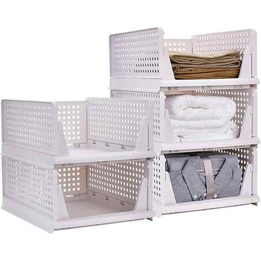 yazi Costume Storage Case, Drawer, Closet, Folding Storage Box, Large Capacity, 5 Tiers, Rosette Storage Stand, Stackable, Drawer Plastic Case, Inside the Drawer, T-shirts/Clothes/Clothing (5 L Size), White