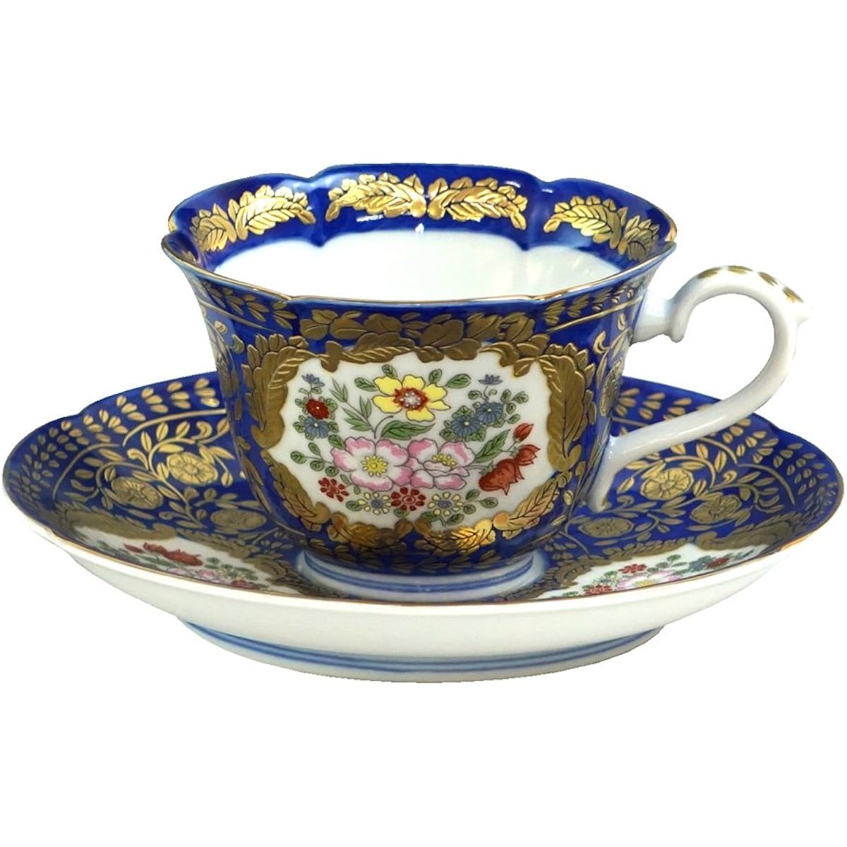 Arita Ware Shobido Main Store Versailles Coffee Bowl and Dish Royal Blue 1222