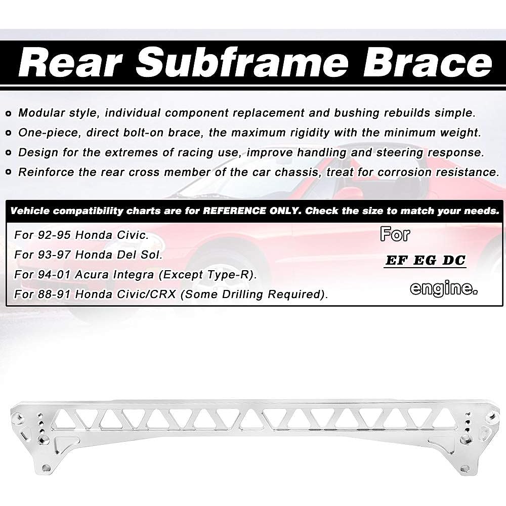 PTNHz Rear Alminium Subframe Bray Subframe Subframe Savillet 92-95 Years Honda Civic Compatible
