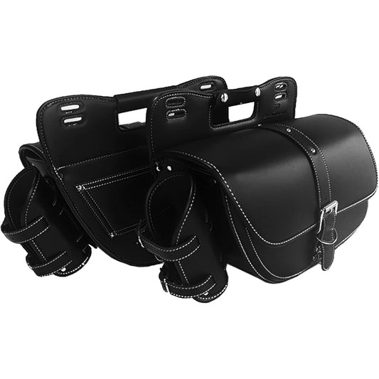 [Dream-Japan] Motorcycle Side Bag Left and Right Set Drink Holder with Rain Cover American Synthetic Leather/Dragster/Sportster/Virago/Softail/Magna/Shadow/Steed/TW/SR