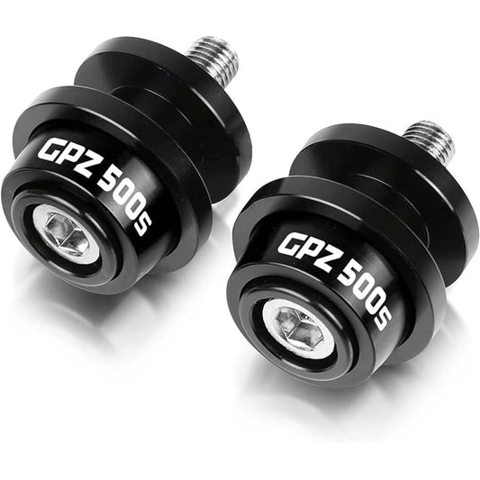 Motorcycle Swing Arm Spool Slider Motorcycle 10mm Swing Arm Slider Spool Stand Screw for Kawasaki GPZ500S GPZ 500S/EX500R NINJA1990-2009 (Color: Black)