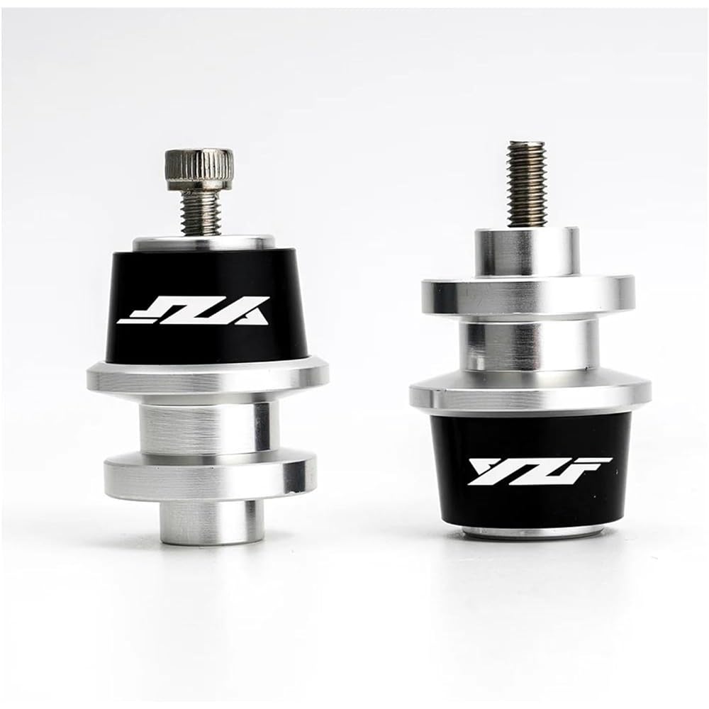 Bike Stand Screw Slider 6mm Motorcycle Accessories CNC Aluminum Swing Arm Spool Stand Screw Slider For YZF R1 R3 R6 R25 1999-2021 2020 2007 2019 (Color: Silver, Size: B)