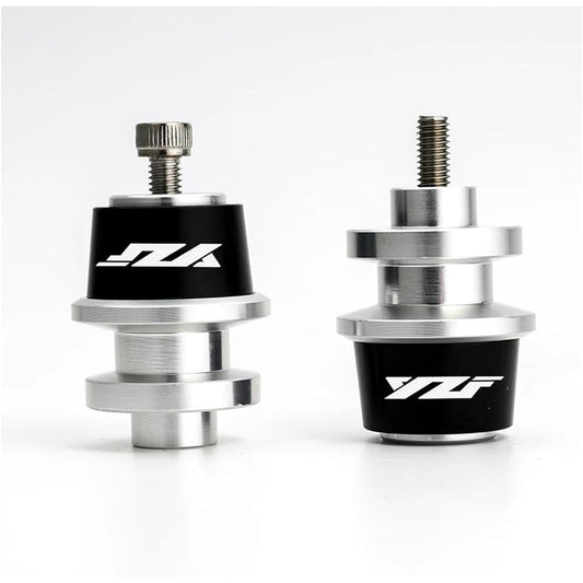 Bike Stand Screw Slider 6mm Motorcycle Accessories CNC Aluminum Swing Arm Spool Stand Screw Slider For YZF R1 R3 R6 R25 1999-2021 2020 2007 2019 (Color: Silver, Size: B)